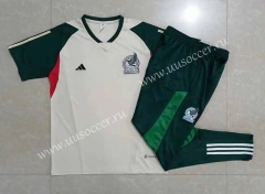 2022-23 Mexico White Thailand  Short Tracksuit Uniform-815