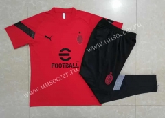 2022-23 AC Milan Red Thailand Short-sleeved Tracksuit-815
