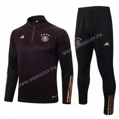 2022-23  Germany Brown Thailand Soccer Tracksuit Uniform-815