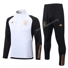 2022-23  Germany Black &White  Thailand Soccer Tracksuit Uniform-815