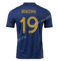 #19  BENZEMA（s-4xl）2022-23 World Cup France Home Blue Thailand Soccer Jersey AAA-c1046