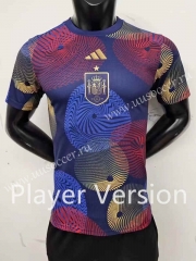 Player version 2022-23 Spain Cai Blue Thailand Soccer Training Jersey