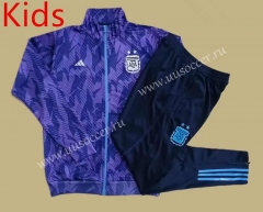 2022-23 Argentina Purple  Kids/Youth Soccer Jacket-815
