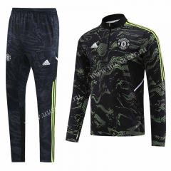 2022-23 Manchester United Green Thailand Soccer Tracksuit Uniform-LH