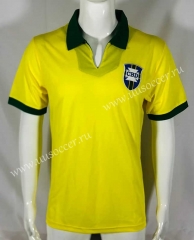 1950-1966 Brazil Home Yellow Thailand Soccer Jersey AAA-503