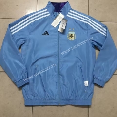 22-23 Argentina Blue Thailand Soccer Windbreaker With Hat