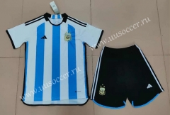 3stars 2022-23  Argentina  Home Blue&White Soccer Uniform-718
