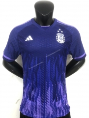 3 stars Player Version  2022-23 Argentina  Away Purple Thailand Soccer Jersey AAA
