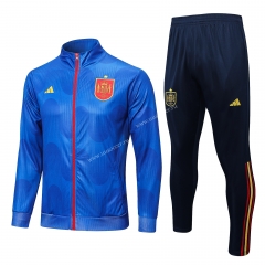 2022-23 Spain Blue Thailand Soccer Jacket Uniform-815