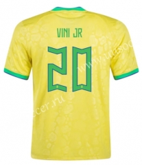 #20 VINI JR（s-4xl）2022-23  World Cup Brazil Home Yellow  Thailand Soccer Jersey AAA