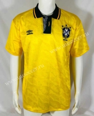 91-93 Brazil Home Yellow Thailand Soccer Jersey AAA-503