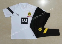2022-23 Borussia Dortmund White  Thailand Short-sleeved Tracksuit Uniform-815