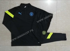 2022-23 Manchester City Black Thailand Soccer Tracksuit Uniform-815