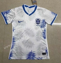 2022-23 Brazil White  Female Thailand Soccer Jersey-2386