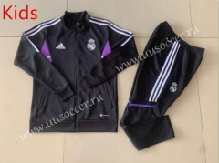2022-23 Real Madrid Black  Kids/Youth Soccer Jacket Uniform-GDP