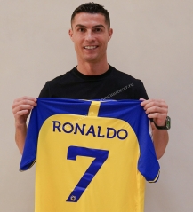 #7  Ronaldo 2022-23  Al Nassr  Home Yellow Thailand Soccer Jersey