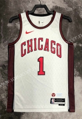 2023 City Version  NBA Chicago Bull White #1  Jersey-311