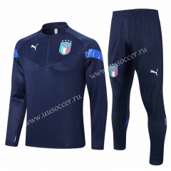 2022-23 Italy Royal Blue Soccer Tracksuit-815