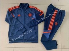2022-23 Manchester United Royal Blue Thailand Soccer Jacket Uniform-GDP