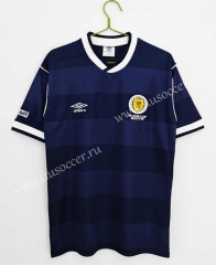 1987-88 Retro Version Scotland Home Royal Blue Thailand Soccer Jersey AAA-c1046