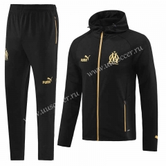 2023-24  Olympique de Marseille Black Thailand Soccer Jacket Uniform With Hat-815