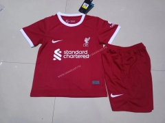 2023-24  Liverpool Home Red Thailand kids Soccer Uniform-AY