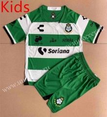 2023-24 Santos Laguna Home White&Green kids  Soccer Uniform-AY