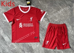 2023-24  Liverpool Home Red Thailand kids Soccer Uniform-GB