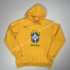 2022-23  Brazil Yellow Thailand Tracksuit Top With Hat-GDP