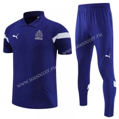 2023-24 Olympique de Marseille Blue Thailand Polo Uniform-815