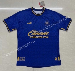 (s-3xl)100th Edition Deportivo Guadalajara  Blue Thailand Soccer Jersey AAA-912