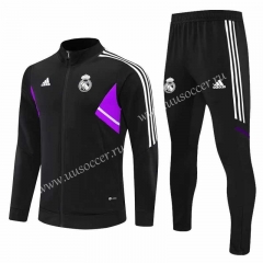 2022-23 Real Madrid Black  Soccer Jacket Uniform-411