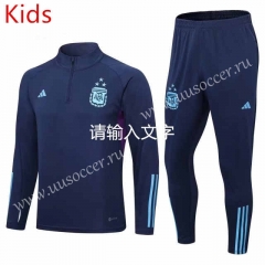 2022-23 Argentina Royal Blue Kids/Youth Soccer Tracksuit-411