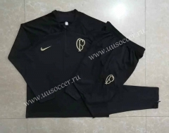 2023-24 SC Corinthians Black Soccer Tracksuit Uniform-815