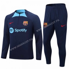 2022-23  Barcelona Royal Blue Thailand Tracksuit Uniform-411