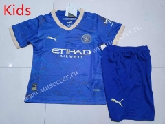 2023-24 special edition Manchester City Blue Kid/Youth Soccer Uniform-507