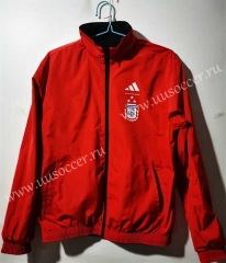 (two sides)22-23 Argentina Black&Red Thailand Soccer Windbreaker With Hat-GDP