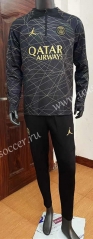 2023-24 Paris SG Black&Golden  Thailand Soccer Tracksuit Uniform-411