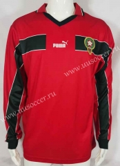 98 Retro Version Morocco Home Red Thailand LS Soccer Jersey AAA-503