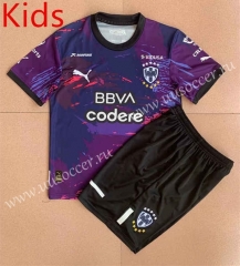 2022-23 Monterrey 2nd Away Purple&Black Soccer kids  Uniform-AY