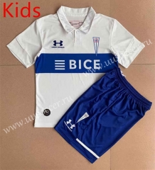 2023-24 CD Universidad Católica Home White&Blue kids  Soccer Uniform-AY