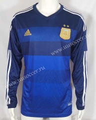 2014-15 Retro Version Argentina Away Royal Blue LS Thailand Soccer Jersey AAA-503