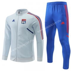 2022-23 Olympique Lyonnais  Light Grey Soccer Jacket Uniform-815