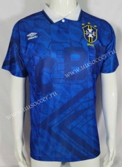 91-93 Brazil Away  Blue Thailand Soccer Jersey AAA-503