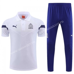 2023-24 Olympique de Marseille White Thailand Polo Uniform-815