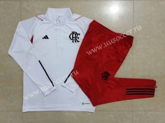 2023-24 Flamengo White  Thailand Tracksuit Uniform-815