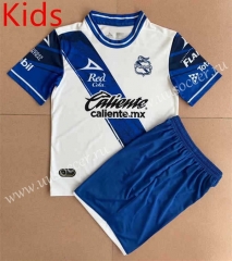 2022-23   Puebla F.C.  Home Blue&White kids Soccer Uniform-AY