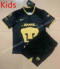2022-23 Pumas UNAM 2nd Away Black Kids/Youth Soccer Uniform-AY