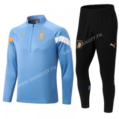 2022-23 Uruguay Sky Blue Thailand Soccer Tracksuit Uniform-411