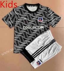 2023-24 CD Colo-Colo  Away Black kids Soccer Uniform-AY
